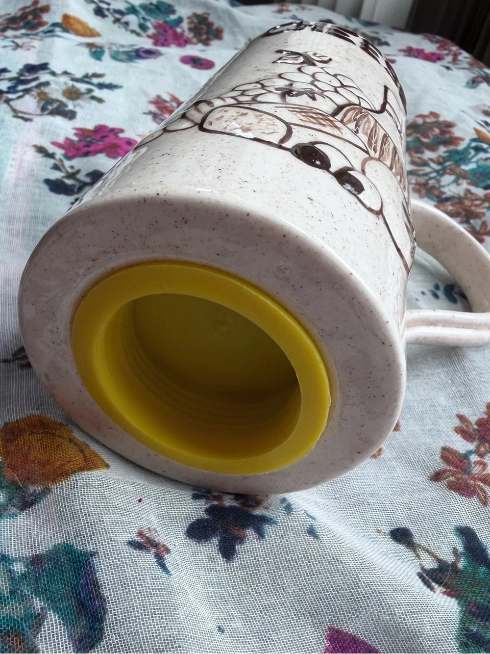Quirky Retro Tuscan Ceramic Cheese Shaker Mug Kitchen Decor
